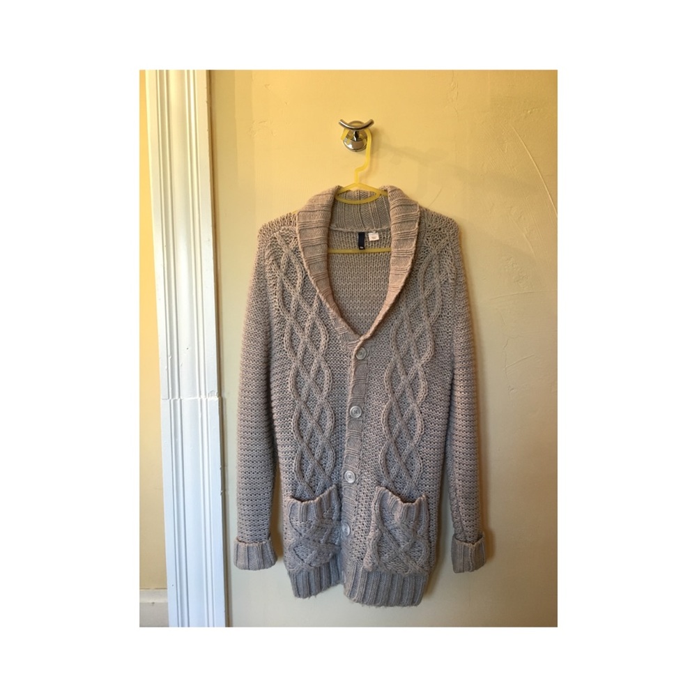 < H&M > grey knit sweater